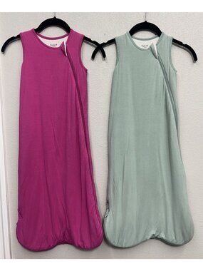 Kyte Baby Sleep Sack Medium 1.0 Tag LOT Of 2 Pink Green Bamboo Sleeveless Zipper